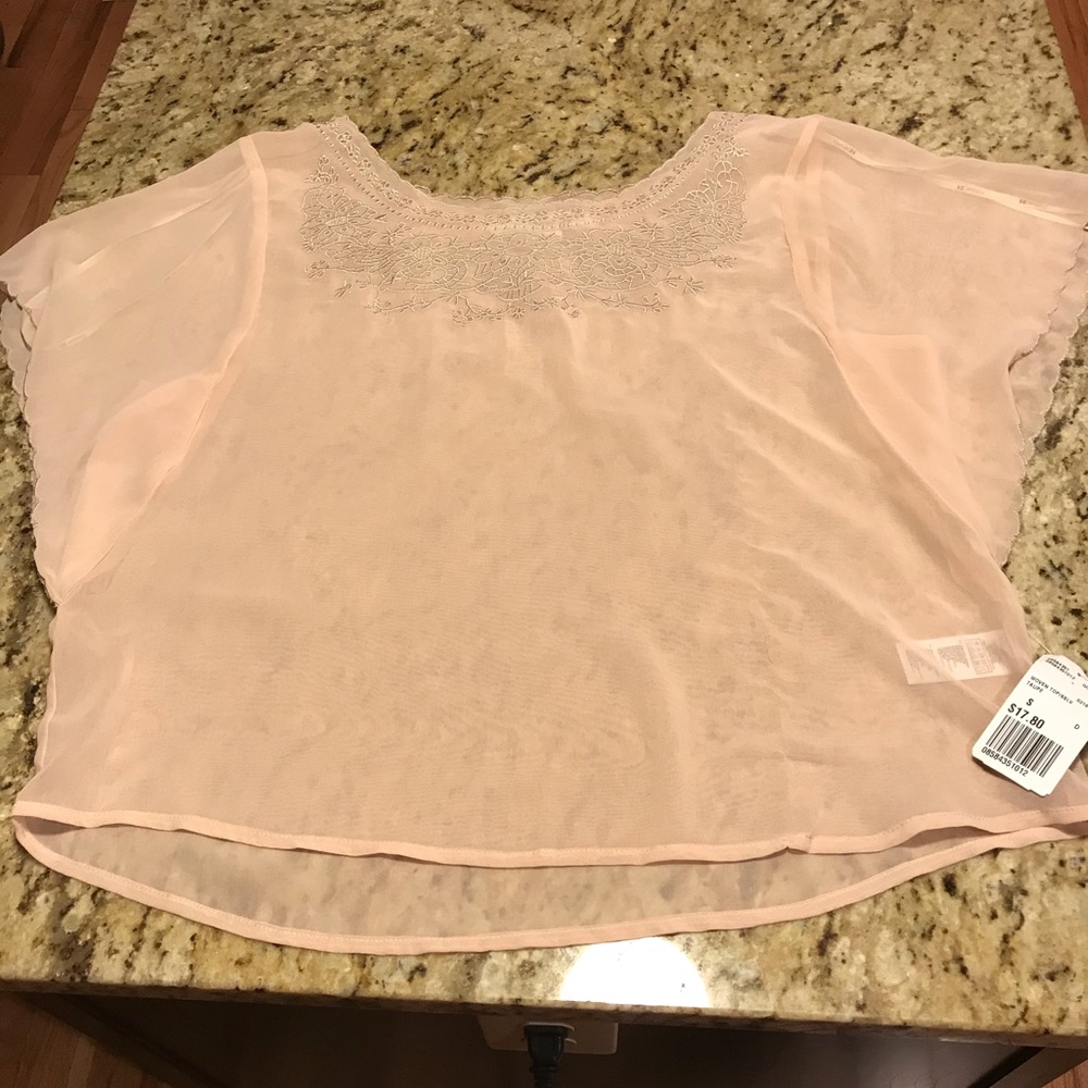 Beautiful blush pink sheer Forever 21 Blouse - Picture 7 of 7
